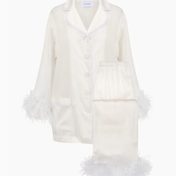 Sleeper White Classic Pajama Set bridal - Picture 5 of 6